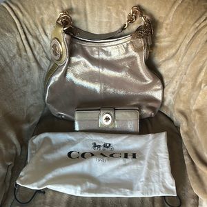 Coach Metallic Gold Shoulder Bag
